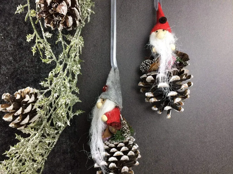 Weihnachts-Fensterschmuck Wichtel Set – Zapfen Dekoration Advent