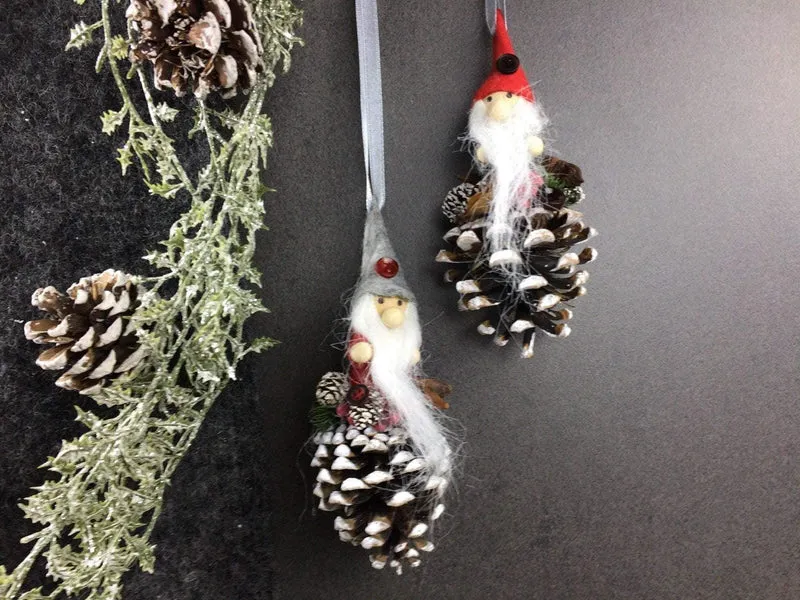 Weihnachts-Fensterschmuck Wichtel Set – Zapfen Dekoration Advent