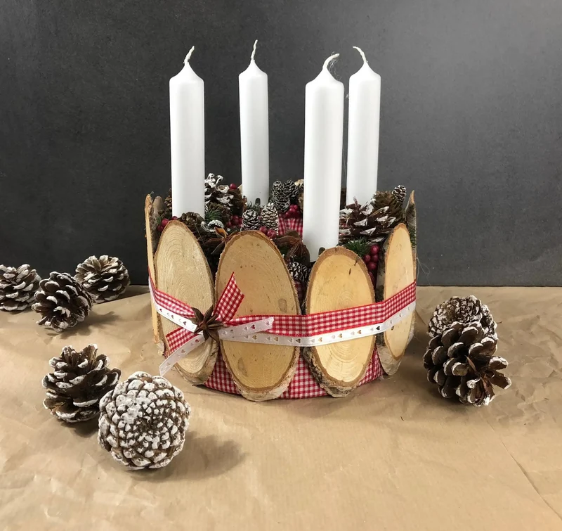Adventskranz rund klassisch – mehrjährig handgefertigt langlebig mit T