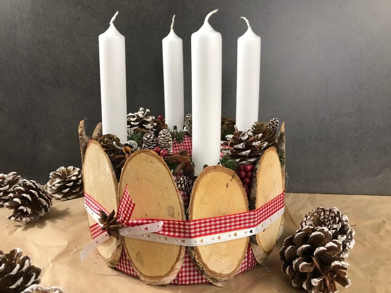 Adventskranz rund klassisch – mehrjährig handgefertigt langlebig mit T