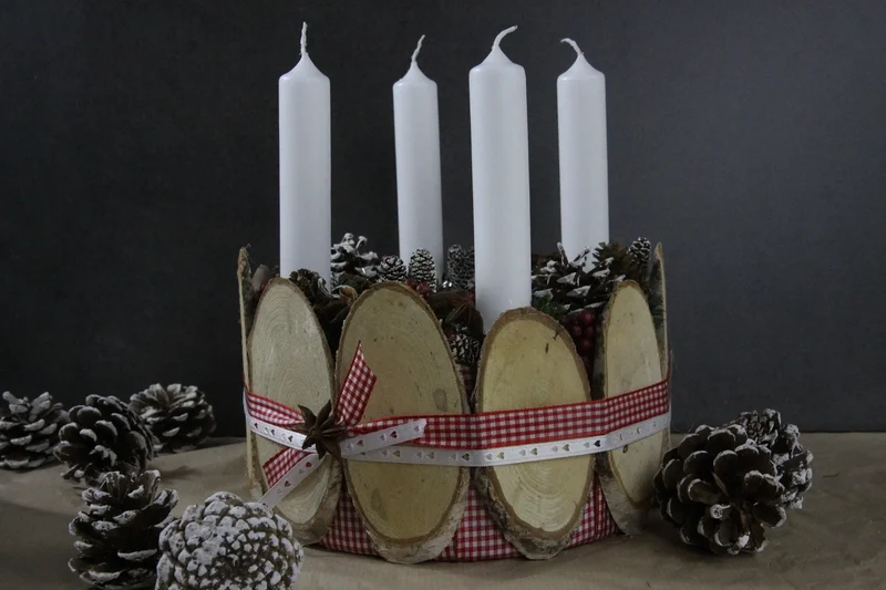 Adventskranz rund klassisch – mehrjährig handgefertigt langlebig mit T