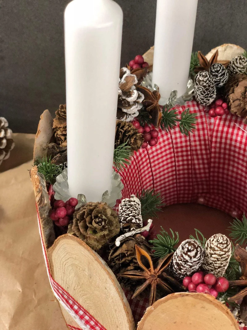 Adventskranz rund klassisch – mehrjährig handgefertigt langlebig mit T