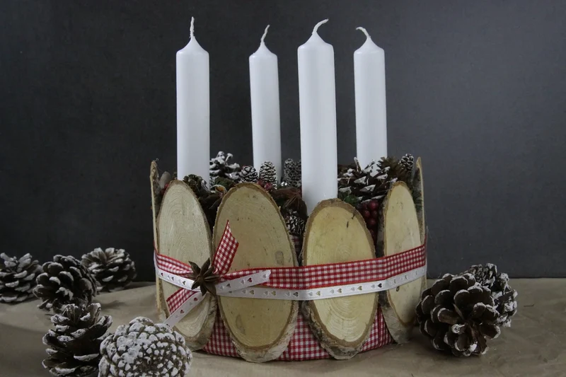 Adventskranz rund klassisch – mehrjährig handgefertigt langlebig mit T