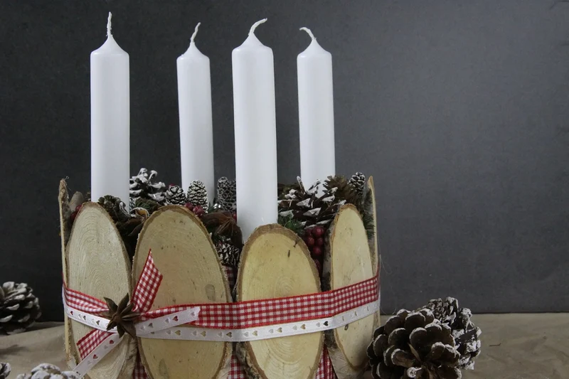 Adventskranz rund klassisch – mehrjährig handgefertigt langlebig mit T