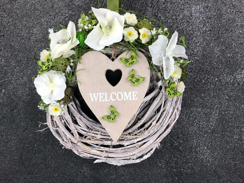 Welcome Türkranz Seidenblumen – langlebige Haustürdeko