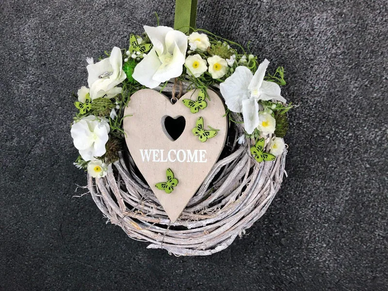 Welcome Türkranz Seidenblumen – langlebige Haustürdeko