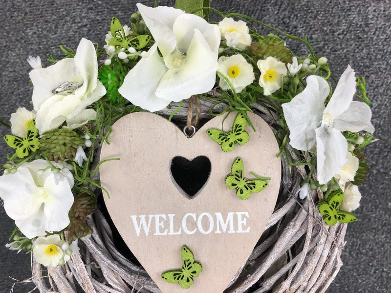 Welcome Türkranz Seidenblumen – langlebige Haustürdeko