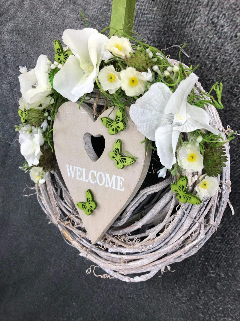 Welcome Türkranz Seidenblumen – langlebige Haustürdeko