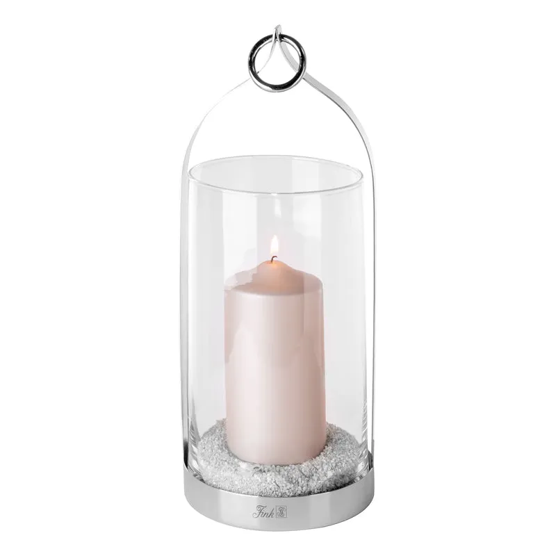 LONIDA Windlicht mit Glas silberfarben