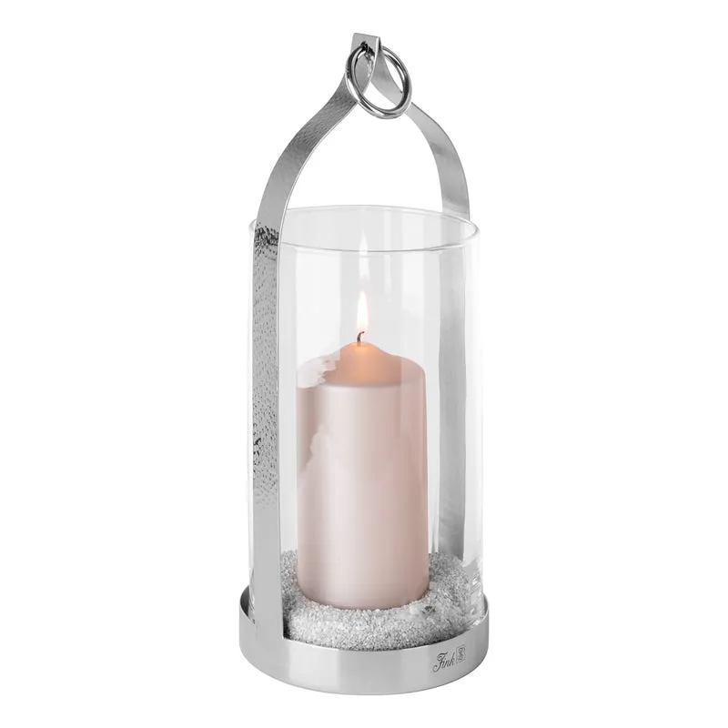 LONIDA Windlicht mit Glas silberfarben