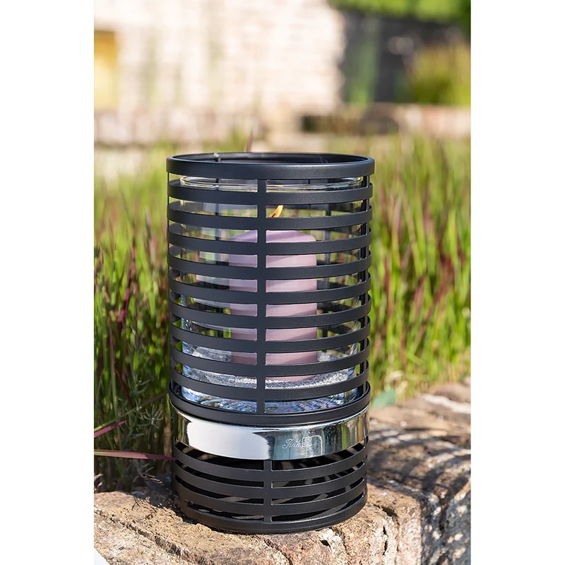 MATERA Windlicht mit Glas silberfarben
