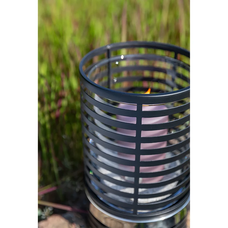 MATERA Windlicht mit Glas silberfarben