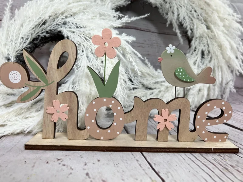 Holzschild Home Schriftzug – Deko 15x29cm Türdeko & Wohndeko