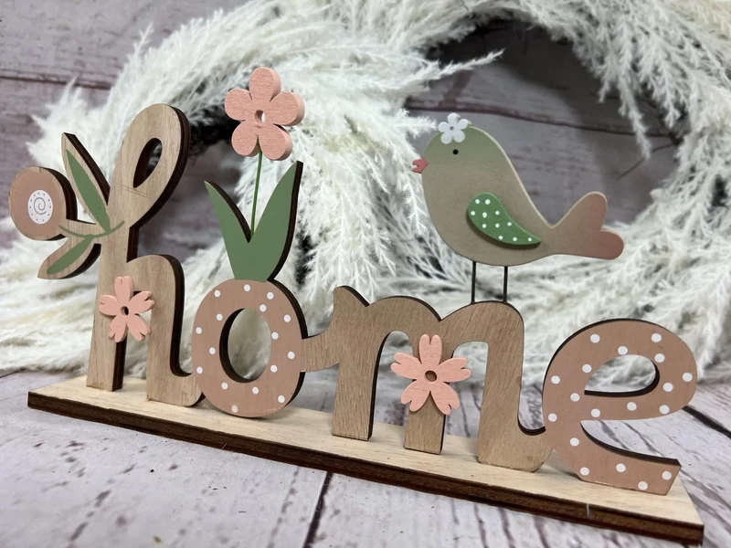 Holzschild Home Schriftzug – Deko 15x29cm Türdeko & Wohndeko