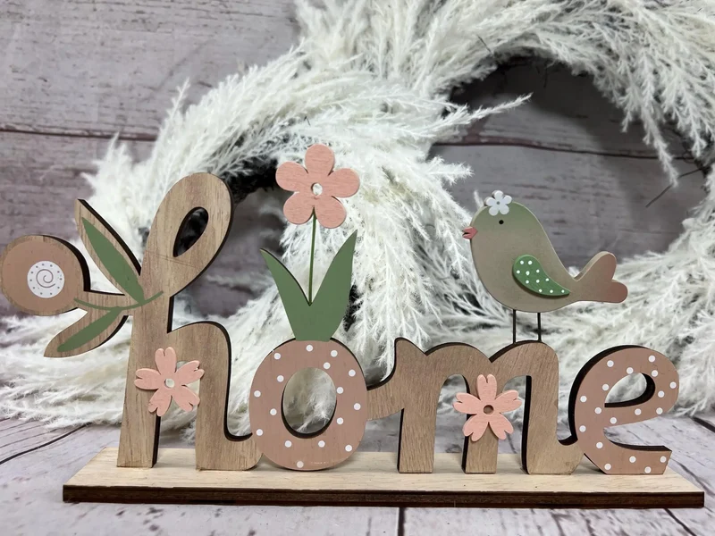 Holzschild Home Schriftzug – Deko 15x29cm Türdeko & Wohndeko