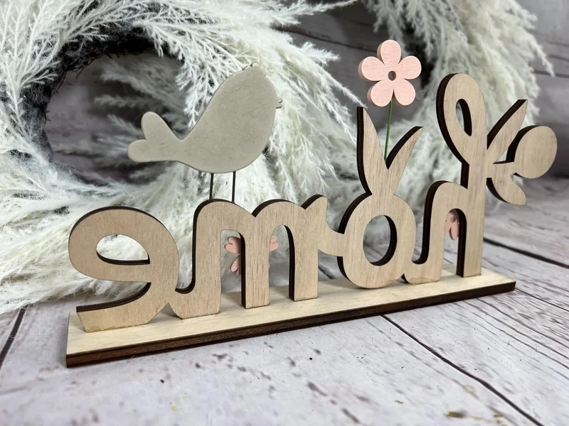 Holzschild Home Schriftzug – Deko 15x29cm Türdeko & Wohndeko