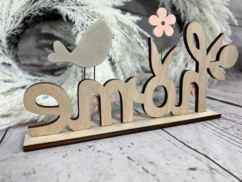 Holzschild Home Schriftzug – Deko 15x29cm Türdeko & Wohndeko