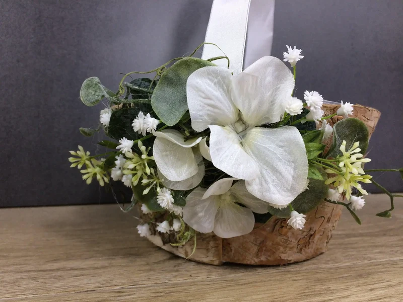 Blumenmädchen Korb Hortensie – Streukorbchen Hochzeit Wunschfarbe