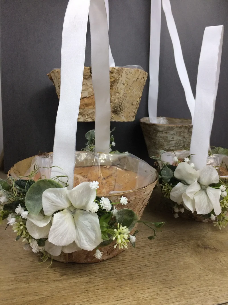 Blumenmädchen Korb Hortensie – Streukorbchen Hochzeit Wunschfarbe