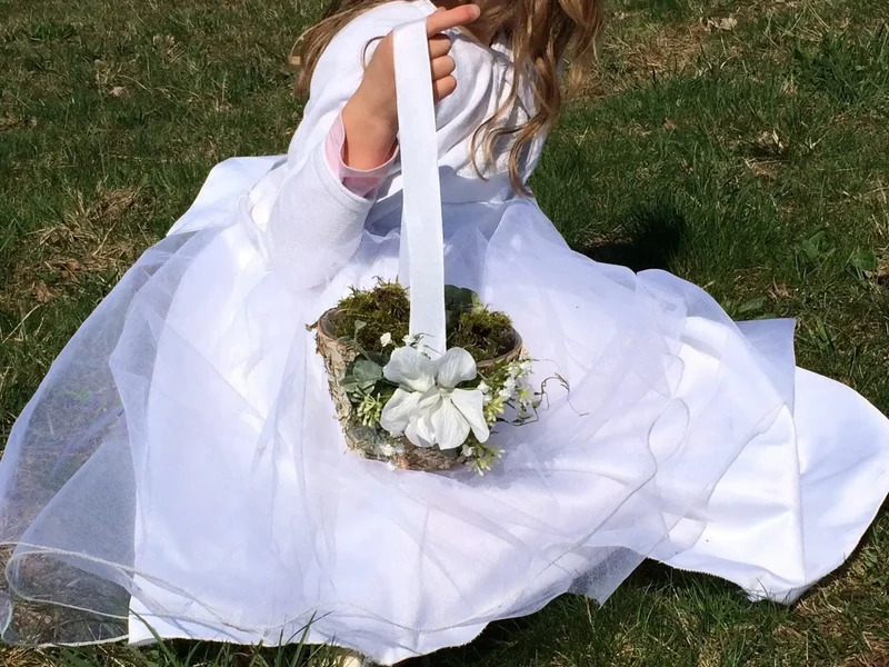 Blumenmädchen Korb Hortensie – Streukorbchen Hochzeit Wunschfarbe