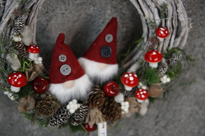 Türkranz Wichtel handgefertigt – Weihnachtsdeko mehrjährig