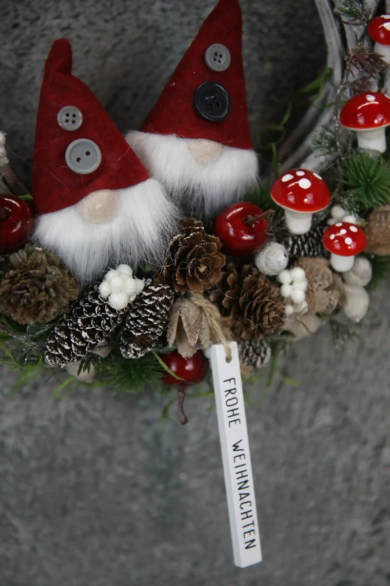 Türkranz Wichtel handgefertigt – Weihnachtsdeko mehrjährig