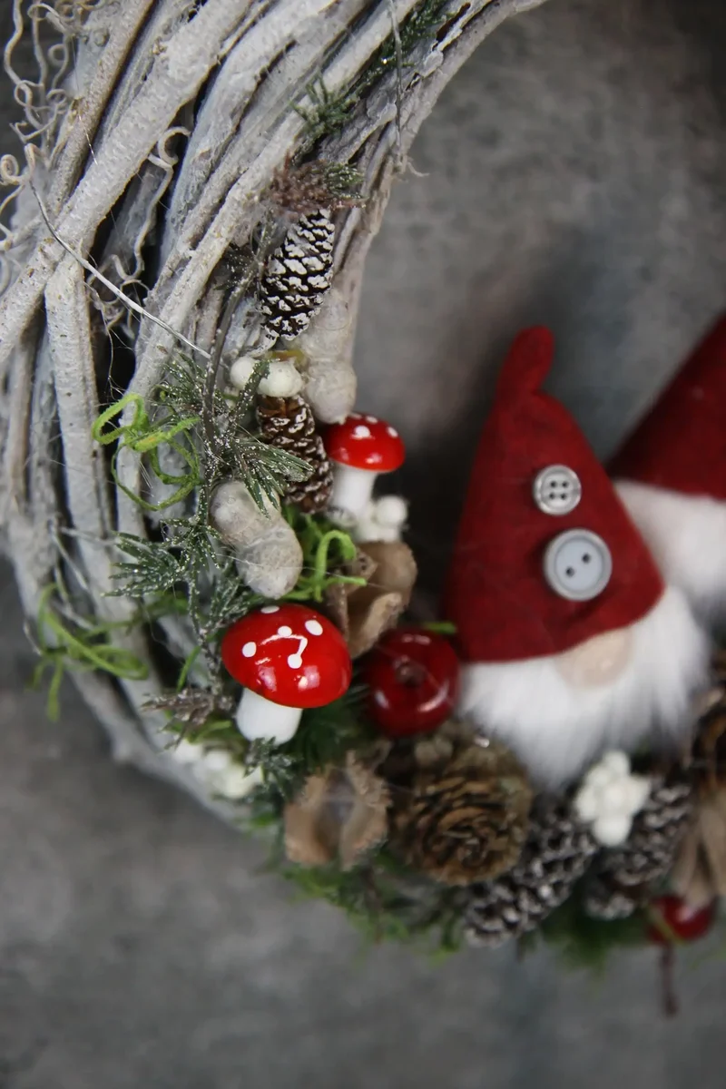 Türkranz Wichtel handgefertigt – Weihnachtsdeko mehrjährig