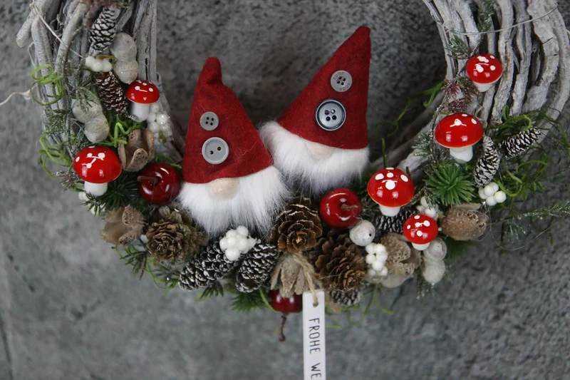 Türkranz Wichtel handgefertigt – Weihnachtsdeko mehrjährig