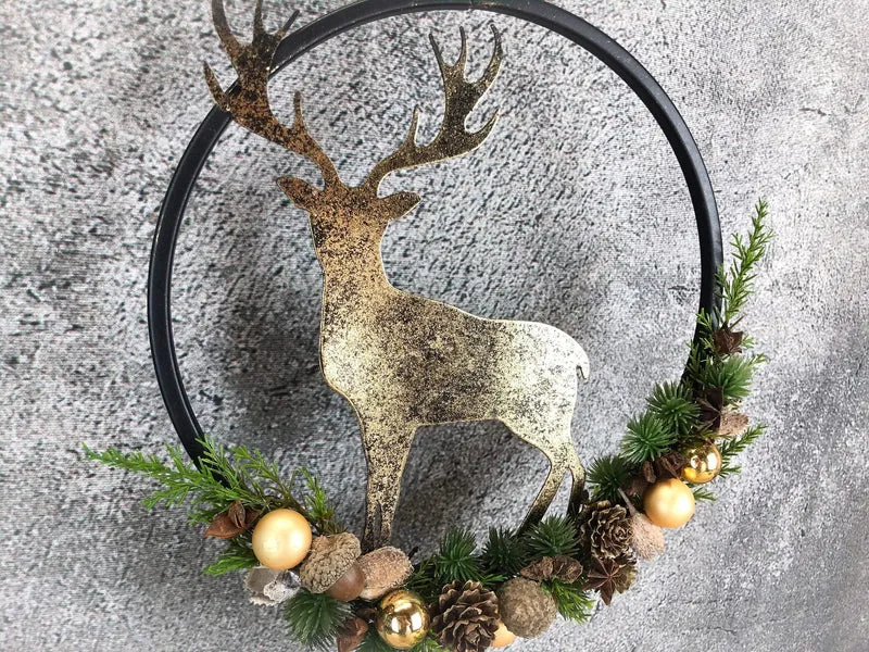 Fensterring Hirsch Weihnachten – Fensterdeko natürlich & langlebig