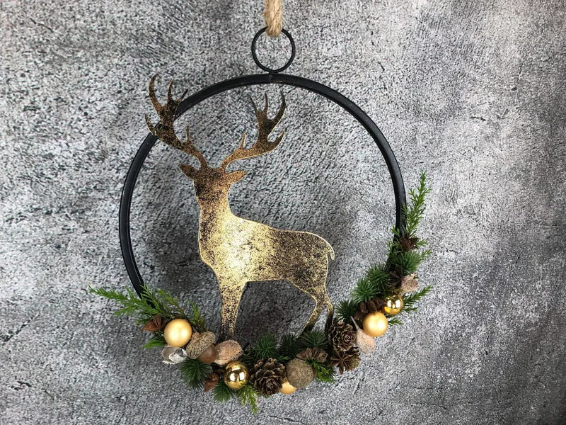 Fensterring Hirsch Weihnachten – Fensterdeko natürlich & langlebig