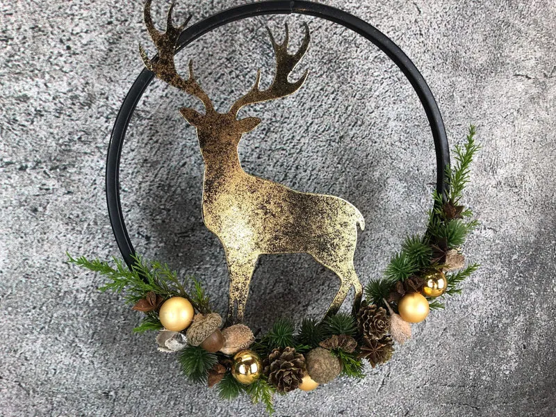 Fensterring Hirsch Weihnachten – Fensterdeko natürlich & langlebig