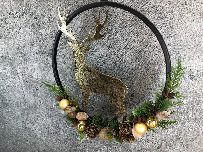 Fensterring Hirsch Weihnachten – Fensterdeko natürlich & langlebig