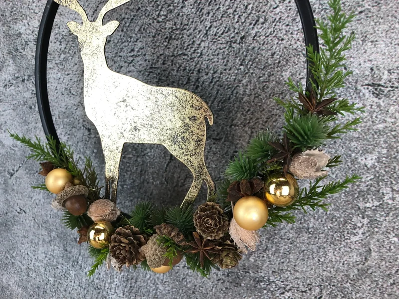 Fensterring Hirsch Weihnachten – Fensterdeko natürlich & langlebig