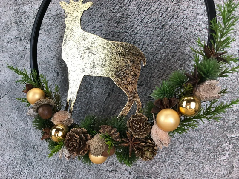 Fensterring Hirsch Weihnachten – Fensterdeko natürlich & langlebig