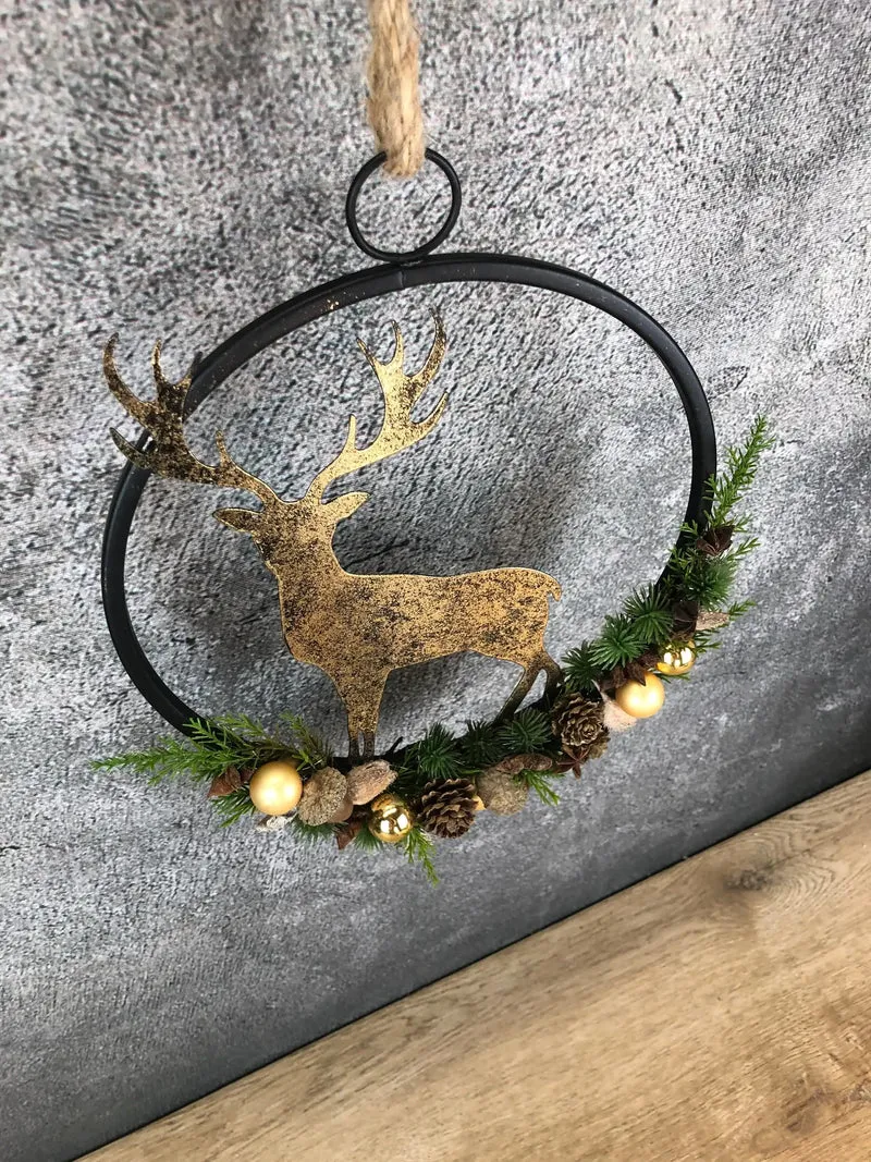 Fensterring Hirsch Weihnachten – Fensterdeko natürlich & langlebig