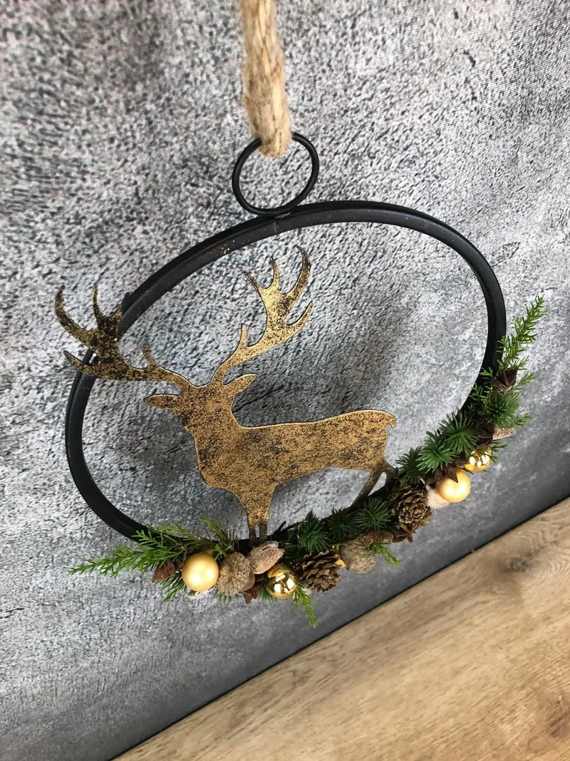 Fensterring Hirsch Weihnachten – Fensterdeko natürlich & langlebig