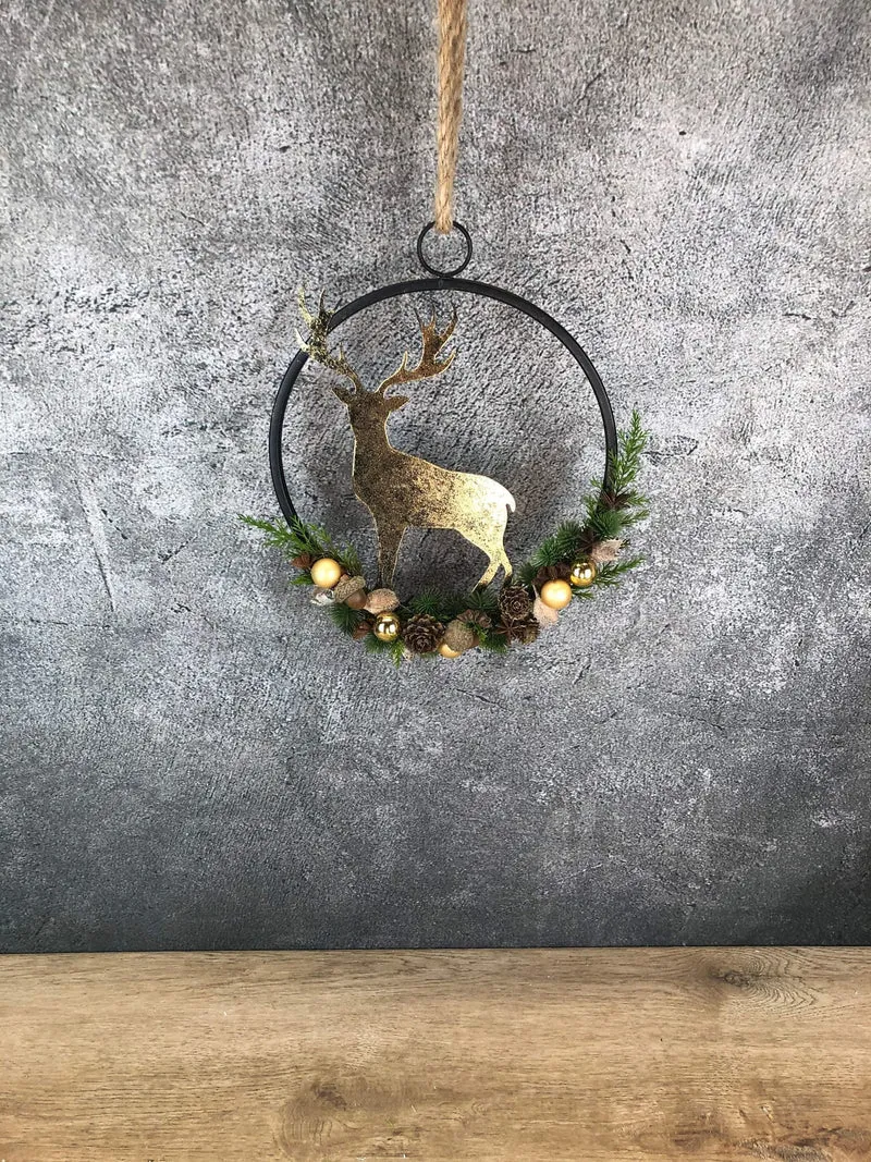 Fensterring Hirsch Weihnachten – Fensterdeko natürlich & langlebig