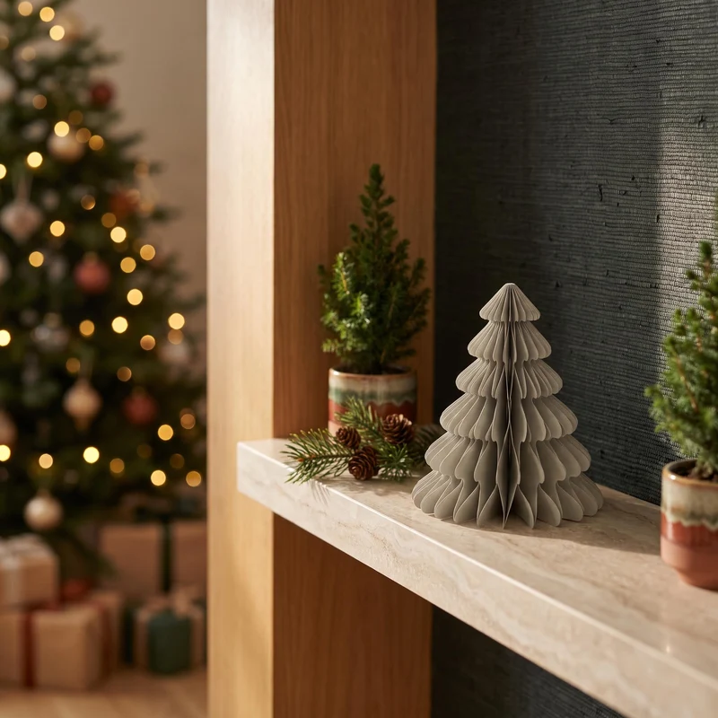 Paper tree pastel green - Christmas set - 3pcs