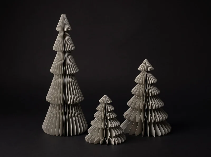Paper tree pastel green - Christmas set - 3pcs