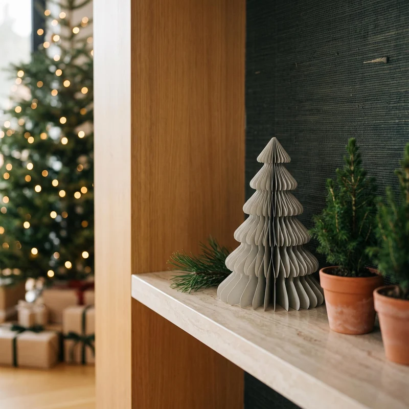 Paper tree pastel green - Christmas set - 3pcs