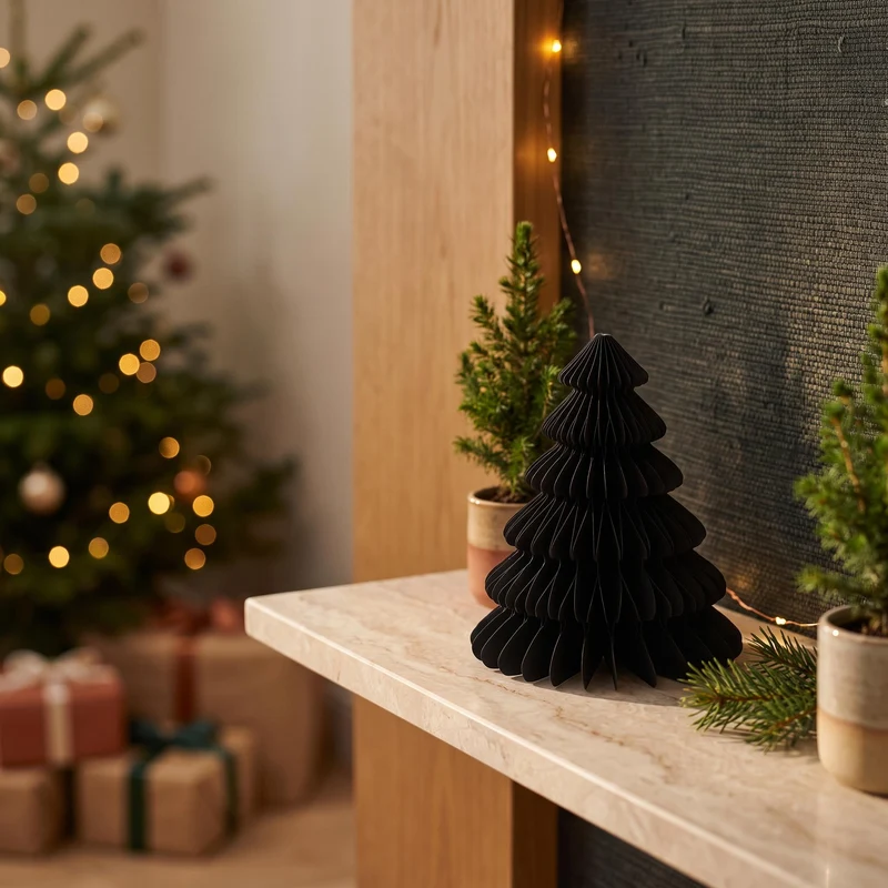 Paper tree - Foldable - Black - 15cm