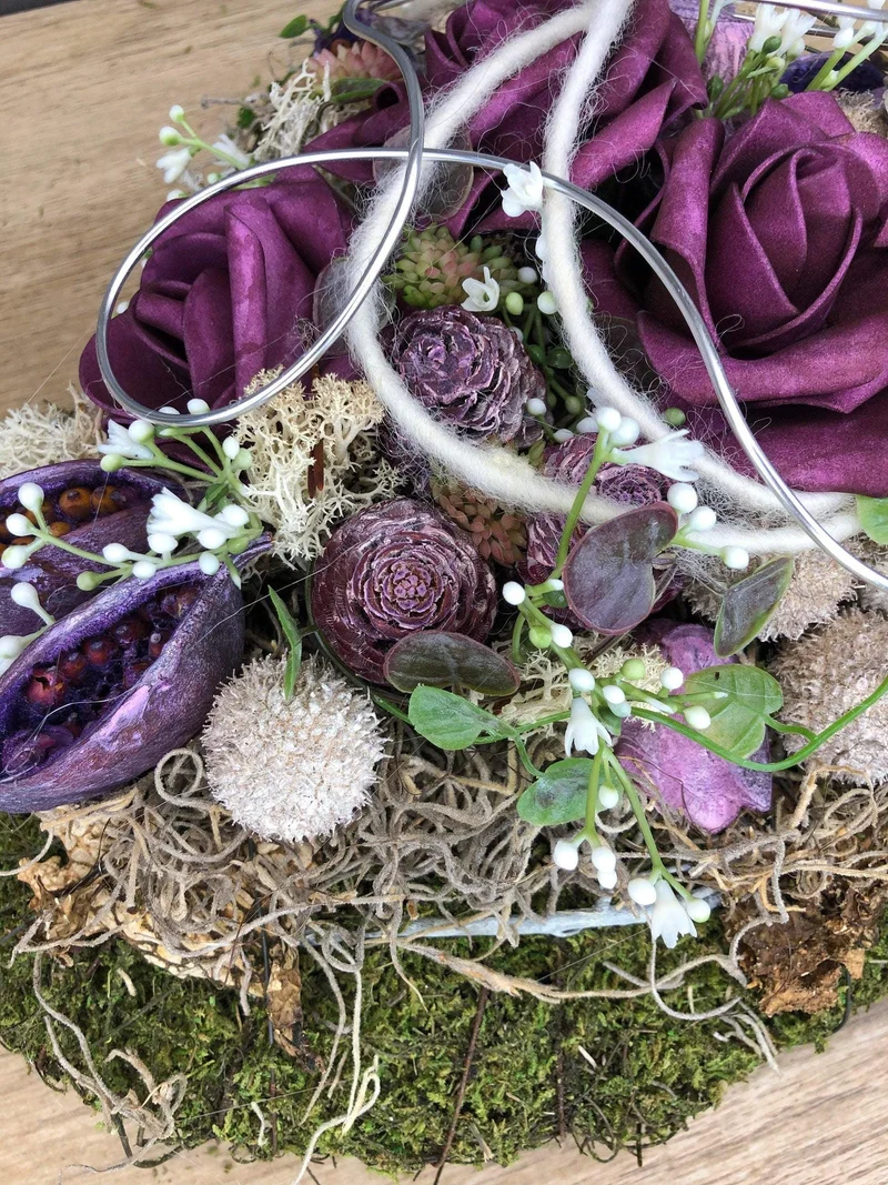 Grabdekoration Herz Rose – Seidenblumen langlebig