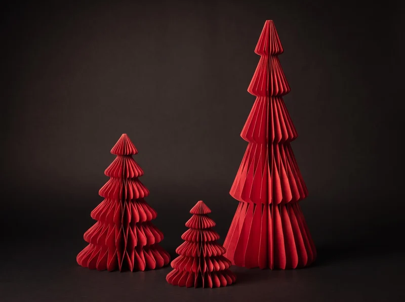 Paper tree - Foldable - Red - 50cm