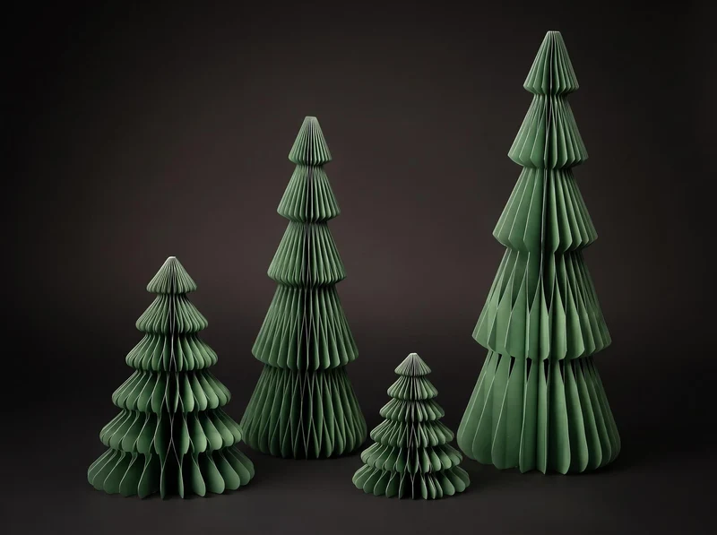 Paper tree - Foldable - Green - 15cm