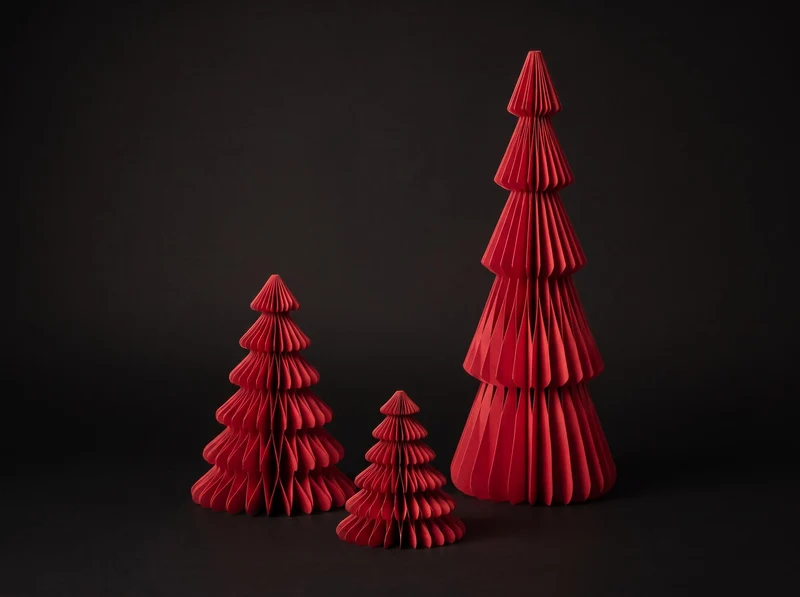 Paper tree - Foldable - Red - 15cm