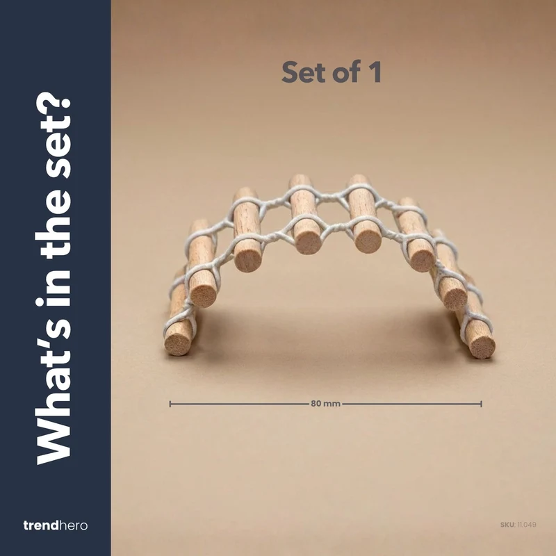 Bridge - Decorative mini bridge - Dark brown - 8 cm long