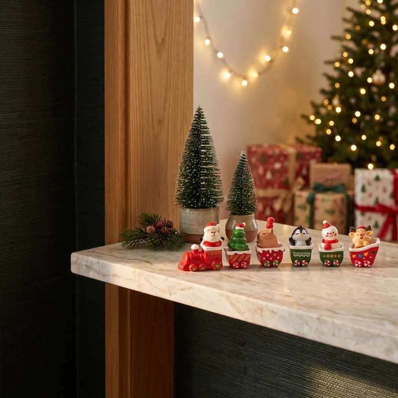 Mini Christmas Train set - 12 pcs - Miniature figurines ↔ 1-3cm