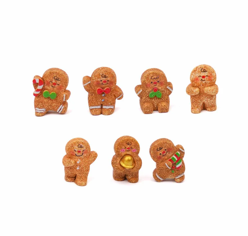 Gingerbread crew - 7 pcs - Miniature figurines - 1-3 cm