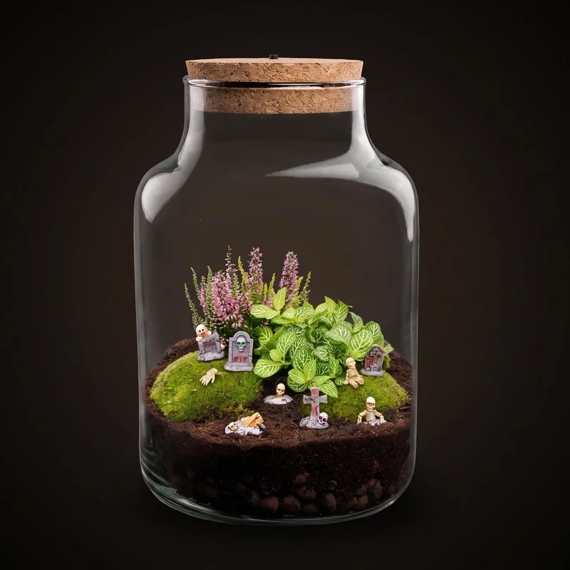 Halloween Terrarium Milky - Haunted Cemetery edition - Ø 21cm ↑ 30cm