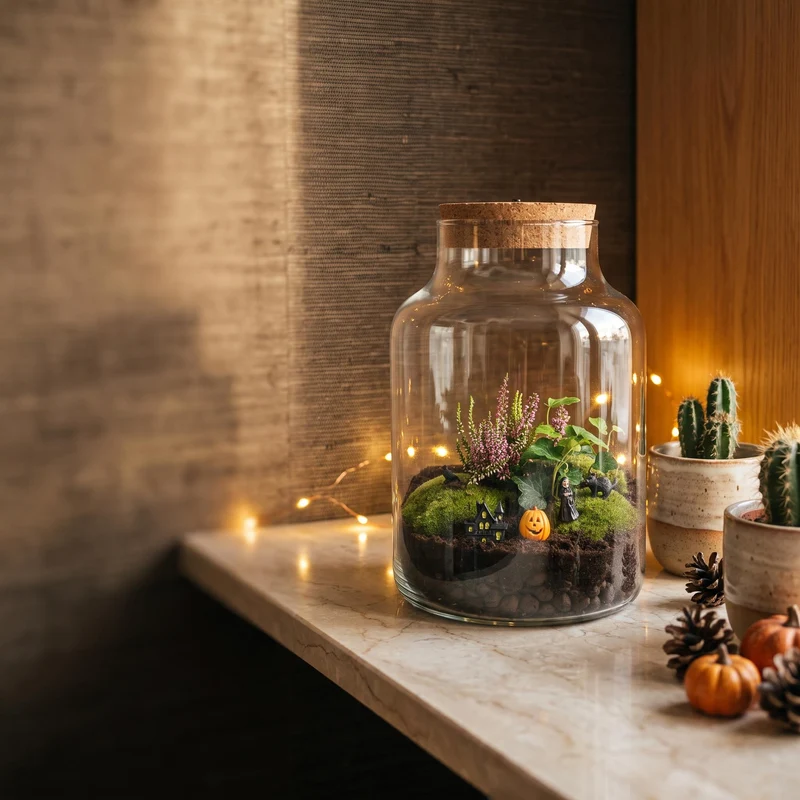 Halloween Terrarium Milky - Trick or Treat Village - Ø 21cm ↑ 30cm